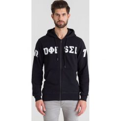 Czarna bluza Diesel S-Cannery. Czarne bluzy męskie Diesel, s, z aplikacjami, z weluru, sportowe, z kapturem. Za 407,50 zł.