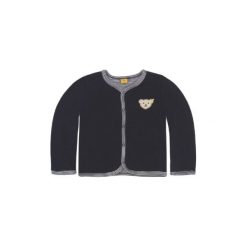Steiff Baby Sweter marine - niebieski - Gr.62. Niebieskie bluzy niemowlęce Steiff, bez wzorów, z bawełny, eleganckie, bez rękawów, bez kaptura. Za 99,00 zł.