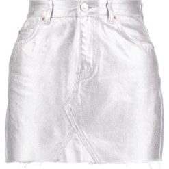 Minispódniczki: Topshop Petite Spódnica jeansowa silver