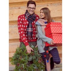 BLUZA XMASS. Brązowe bluzy męskie rozpinane marki Top Secret, na lato, m. Za 119,99 zł.