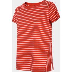 T-shirt damski TSD605 - czerwony - Outhorn. Czerwone koszulki damskie Outhorn, bez wzorów, bez kołnierzyka, bez rękawów. Za 39,99 zł.