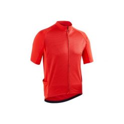 Koszulka krótki rękaw na rower szosowy ROADCYCLING RC100 męska. Czarne koszulki męskie TRIBAN, xl, bez wzorów, z elastanu, bez kołnierzyka, z krótkim rękawem, krótkie, rowerowe. Za 79,99 zł.