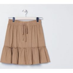 Spódnica mini z dodatkiem lnu - Beżowy. Brązowe spódniczki damskie Sinsay, s, bez wzorów, mini. Za 49,99 zł.