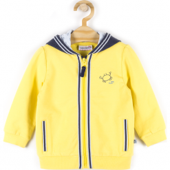 Bluza. Żółte bluzy chłopięce marki UNDER THE SEA, z aplikacjami, z elastanu, z długim rękawem, długie, z kapturem. Za 39,90 zł.