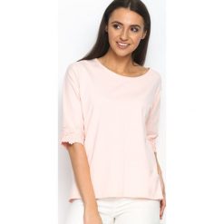 Różowa Bluzka To Revive. Czerwone bluzki damskie Born2be, l, z koronki, z okrągłym kołnierzem. Za 54,99 zł.