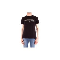 T-shirty z krótkim rękawem Trussardi 52T00230-1T001675. Czarne t-shirty męskie Trussardi, s, bez wzorów, bez kołnierzyka, krótkie. Za 208,20 zł.