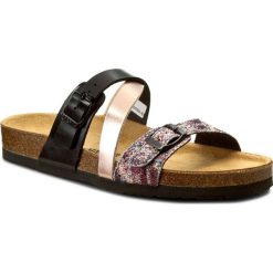 Klapki DR. BRINKMANN - 700990 Rose/Multi 42. Różowe klapki damskie marki Dr. Brinkmann, z aplikacjami, ze skóry, bez obcasa. Za 139,00 zł.