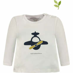 Koszulka w kolorze białym. Białe t-shirty chłopięce z długim rękawem bellybutton, z nadrukiem, z bawełny. W wyprzedaży za 35,95 zł.