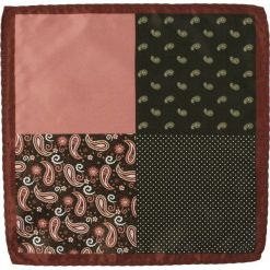 Brązowo-Oliwkowa Elegancka Męska Poszetka -ALTIES- 24x24 cm, Wzór Poczwórny POSZALTTANIA0457. Żółte poszetki męskie Alties, bez wzorów, z materiału, eleganckie. Za 16,90 zł.