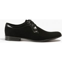 Półbuty wizytowe z nubuku. Czarne buty wizytowe męskie Badura, z nubiku, bez zapięcia. Za 295,99 zł.