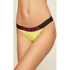 Calvin Klein - Figi kąpielowe. Żółte stroje kąpielowe damskie Calvin Klein, l, z aplikacjami, z elastanu. W wyprzedaży za 139,90 zł.