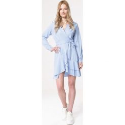 Jasnoniebieska Sukienka Hurried. Niebieskie sukienki damskie Born2be, uniwersalny, bez wzorów, bez kołnierzyka, bez rękawów, mini. Za 79,99 zł.