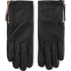 Rękawiczki Damskie TOMMY HILFIGER - Corporate Detail Leather Gloves AW0AW07190 BDS. Czarne rękawiczki damskie TOMMY HILFIGER, bez wzorów, ze skóry. W wyprzedaży za 249,00 zł.