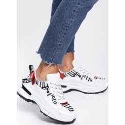Biało-Czarne Sneakersy Macy. Białe buty sportowe damskie Renee, z tkaniny. Za 99,99 zł.