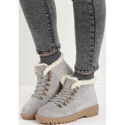 Szare Traperki Want Them. Szare buty zimowe damskie Born2be, z okrągłym noskiem, na płaskiej podeszwie. Za 109,99 zł.