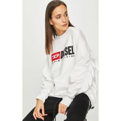 Diesel - Bluza. Białe bluzy damskie Diesel, s, z nadrukiem, z bawełny, bez rękawów, bez kaptura. W wyprzedaży za 479,90 zł.