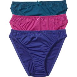 Figi bonprix szafirowy + fuksja + niebieskozielony morski. Czerwone majtki damskie bonprix, z haftami. Za 44,97 zł.