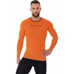 Bejsbolówki męskie: Brubeck Bluza męska 3D Run PRO z długim rękawem pomarańczowa r. XL (LS13000)