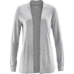 Wdzianko z lekkiej dzianiny shirtowej bonprix jasnoszary melanż. Szare żakiety damskie bonprix, bez wzorów, z wiskozy. Za 37,99 zł.