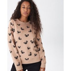 Bluza z nadrukiem all over - Beżowy. Brązowe bluzy damskie House, s, z nadrukiem, bez rękawów, bez kaptura. Za 59,99 zł.