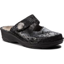 Klapki BERKEMANN - Heliane 03457 Schwarz/Flakes 917. Czarne klapki damskie marki Berkemann, z zamszu, na obcasie. W wyprzedaży za 279,00 zł.