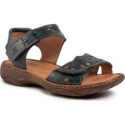 Sandały JOSEF SEIBEL - Debra 55 76755 88 590 Aqua. Zielone klapki damskie Josef Seibel, bez wzorów, ze skóry, bez obcasa. Za 279,00 zł.