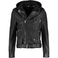Kurtki męskie bomber: AllSaints STENS BIKER Kurtka skórzana black