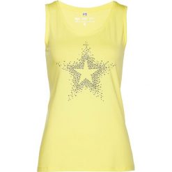 Top bonprix jasna limonka - srebrny. Żółte bluzki damskie bonprix, bez wzorów, bez kołnierzyka. Za 34,99 zł.