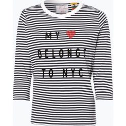 S.Oliver Casual - Koszulka damska, niebieski. Niebieskie koszulki damskie marki s.Oliver Casual, s, z napisami, prążkowane, casualowe, bez kołnierzyka, bez rękawów. Za 99,95 zł.
