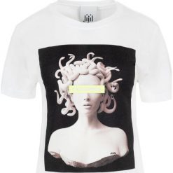 T-shirt Jijil. Białe bluzki sportowe damskie Jijil, m, bez wzorów, z włoskim kołnierzykiem, bez rękawów, bez kaptura. Za 269,00 zł.