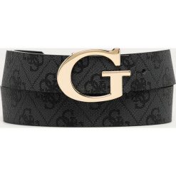Guess Jeans - Pasek dwustronny. Pomarańczowe paski damskie Guess Jeans, w paski, z jeansu. Za 219,90 zł.