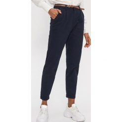 Spodnie chino z paskiem - Granatowy. Niebieskie spodnie damskie House, s, bez wzorów. Za 89,99 zł.