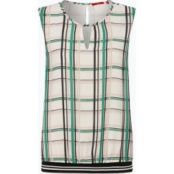 S.Oliver - Damska bluzka bez rękawów, beżowy. Brązowe bluzki sportowe damskie S.Oliver, s, w paski, bez kołnierzyka, bez rękawów, bez kaptura. Za 79,95 zł.