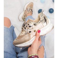 Buty sportowe Foreverfolie BL272 Złote. Żółte buty sportowe damskie Foreverfolie, w paski, z tkaniny, sportowe. Za 99,00 zł.