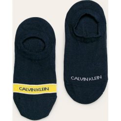 Calvin Klein - Stopki (2-pack). Czarne skarpetki damskie Calvin Klein, z nadrukiem, z elastanu. Za 59,90 zł.