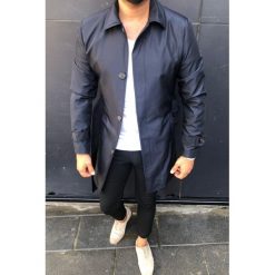 Kurtka męska LENARD NAVY. Niebieskie płaszcze męskie Kurtka męska LENARD NAVY, s, bez wzorów, bez kaptura. W wyprzedaży za 179,00 zł.