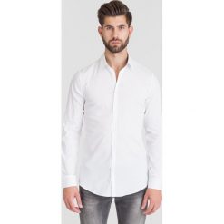 BIAŁA KOSZULA TRUSSARDI JEANS. Białe koszule męskie m, z aplikacjami, z jeansu. Za 189,50 zł.
