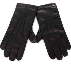 Rękawiczki Męskie TOMMY HILFIGER - Basic Leather Gloves AM0AM04147 002. Czarne rękawiczki męskie TOMMY HILFIGER, ze skóry. Za 299,00 zł.