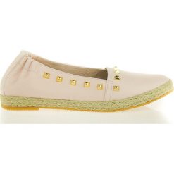 Espadryle skórzane (38). Białe espadryle damskie J. Wolski, bez wzorów, bez obcasa. Za 199,00 zł.