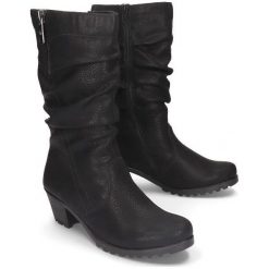 RIEKER Y8053-00 black, kozaki damskie. Czarne kozaki damskie Rieker, z wełny, na zamek. Za 309,90 zł.