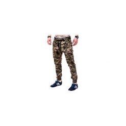 Joggery męskie: SPODNIE MĘSKIE JOGGERY P257 – BRĄZOWE