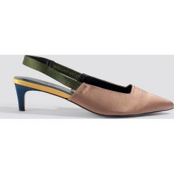NA-KD Shoes Kolorowe czółenka - Brown,Beige,Nude. Brązowe czółenka damskie NA-KD Shoes, bez wzorów, z satyny, na niskim obcasie, na obcasie. W wyprzedaży za 60,97 zł.