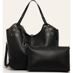 Pepe Jeans - Torebka Angelica. Żółte torby damskie na zakupy Pepe Jeans, w paski, z poliesteru, na ramię, duże, bez dodatków. Za 379,90 zł.