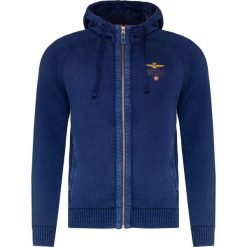 Sweter AERONAUTICA MILITARE. Niebieskie swetry męskie Aeronautica Militare, bez wzorów, bez kołnierzyka, bez kaptura. Za 870,00 zł.