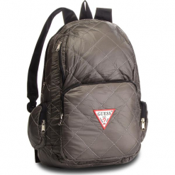 Plecak GUESS - HM6526 NYL84 GRY. Szare plecaki damskie Guess, z aplikacjami, z materiału, eleganckie. Za 279,00 zł.