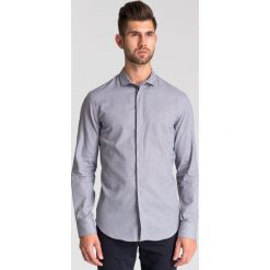 Szara koszula męska we wzór. Szare koszule męskie Armani Collezioni, xl, bez wzorów, z włoskim kołnierzykiem, bez rękawów. Za 299,60 zł.