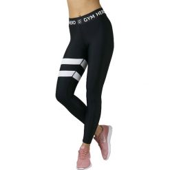 GymHero Leggins WHITESTRIPES leginsy damskie czarne XS. Czarne legginsy sportowe damskie Gym Hero, s, bez wzorów, z elastanu, na fitness i siłownię. Za 149,99 zł.
