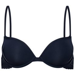 Biustonosz z fiszbiną TOMMY HILFIGER UW0UW00305. Niebieskie biustonosze TOMMY HILFIGER, bez wzorów, z elastanu. W wyprzedaży za 129,00 zł.