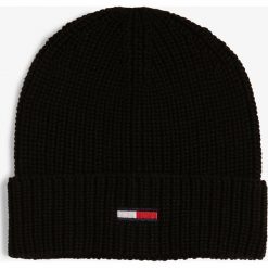 Tommy Jeans - Czapka damska, czarny. Czarne czapki damskie Tommy Jeans, z haftami, z bawełny. Za 139,95 zł.