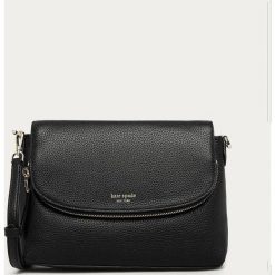 Kate Spade - Torebka skórzana. Czarne listonoszki damskie Kate Spade, w paski, ze skóry, na ramię, bez dodatków. Za 1359,00 zł.